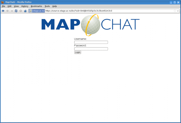 MapChat 2 Login Screen
